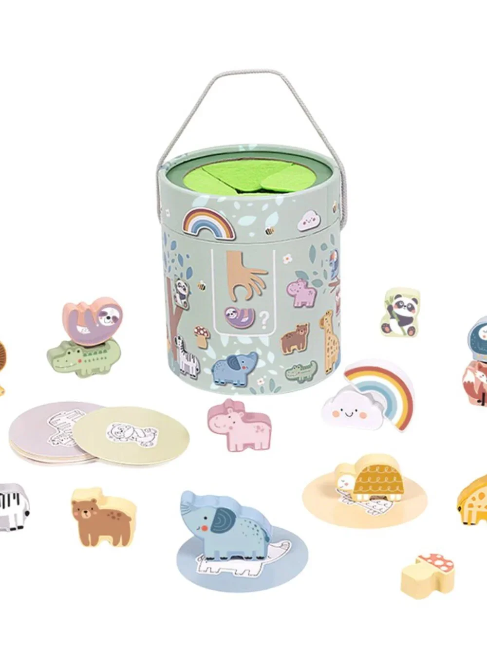 Tooky Toy Wooden Animal Matching Memory Game Montessori Toddler Toy